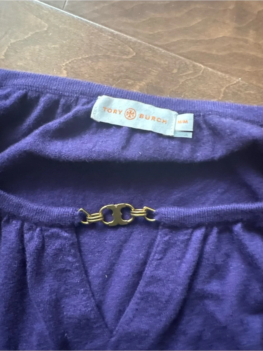 Tory Burch Gemini Link cashmere sweater purple M